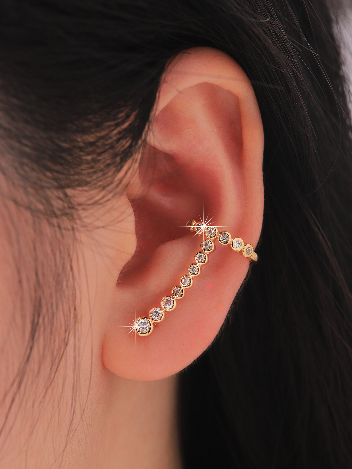 1 Pair Ig Style Geometric Plating Inlay Brass Zircon 18k Gold Plated Ear Studs display picture 4
