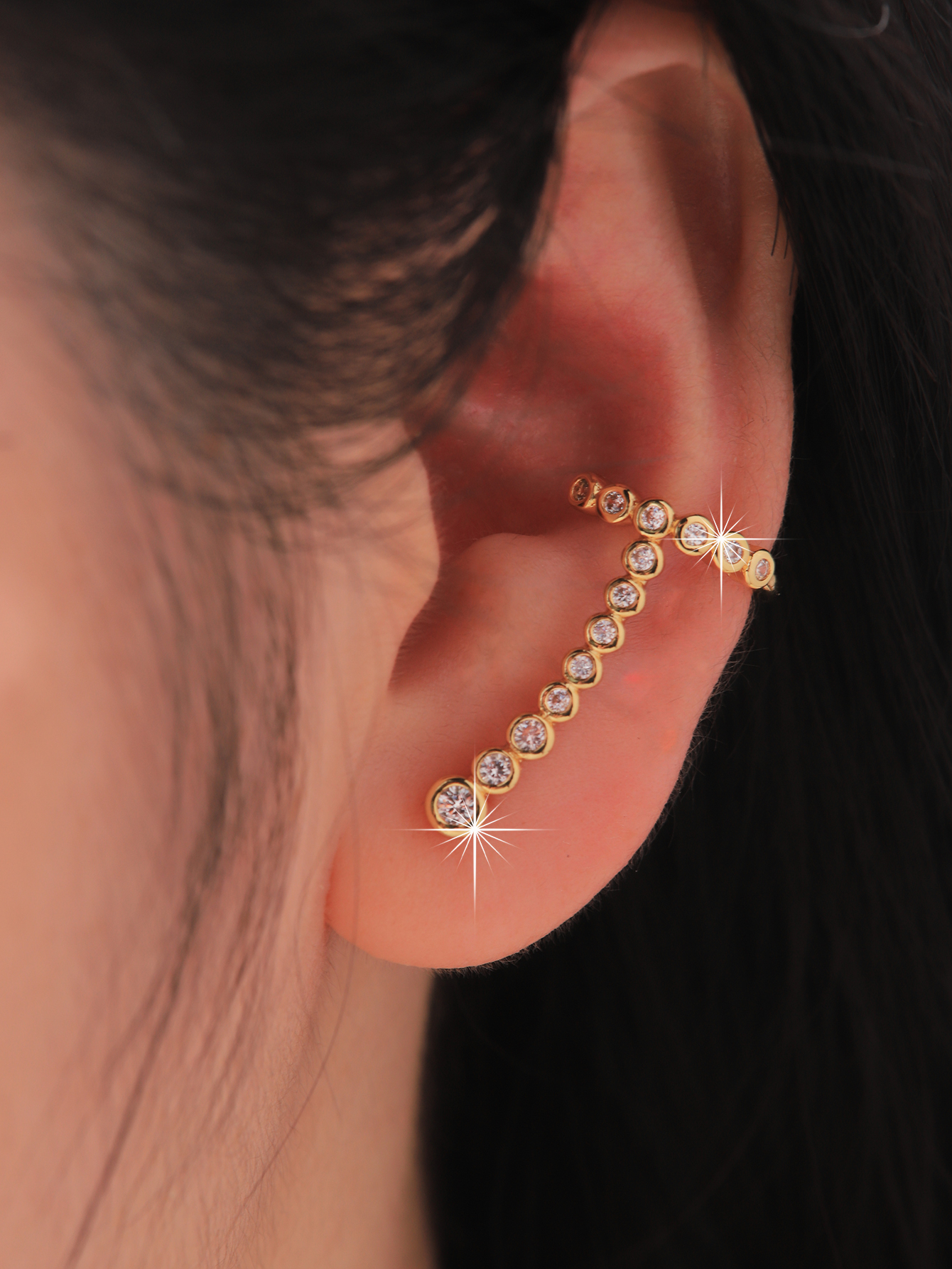1 Pair Ig Style Geometric Plating Inlay Brass Zircon 18k Gold Plated Ear Studs display picture 5
