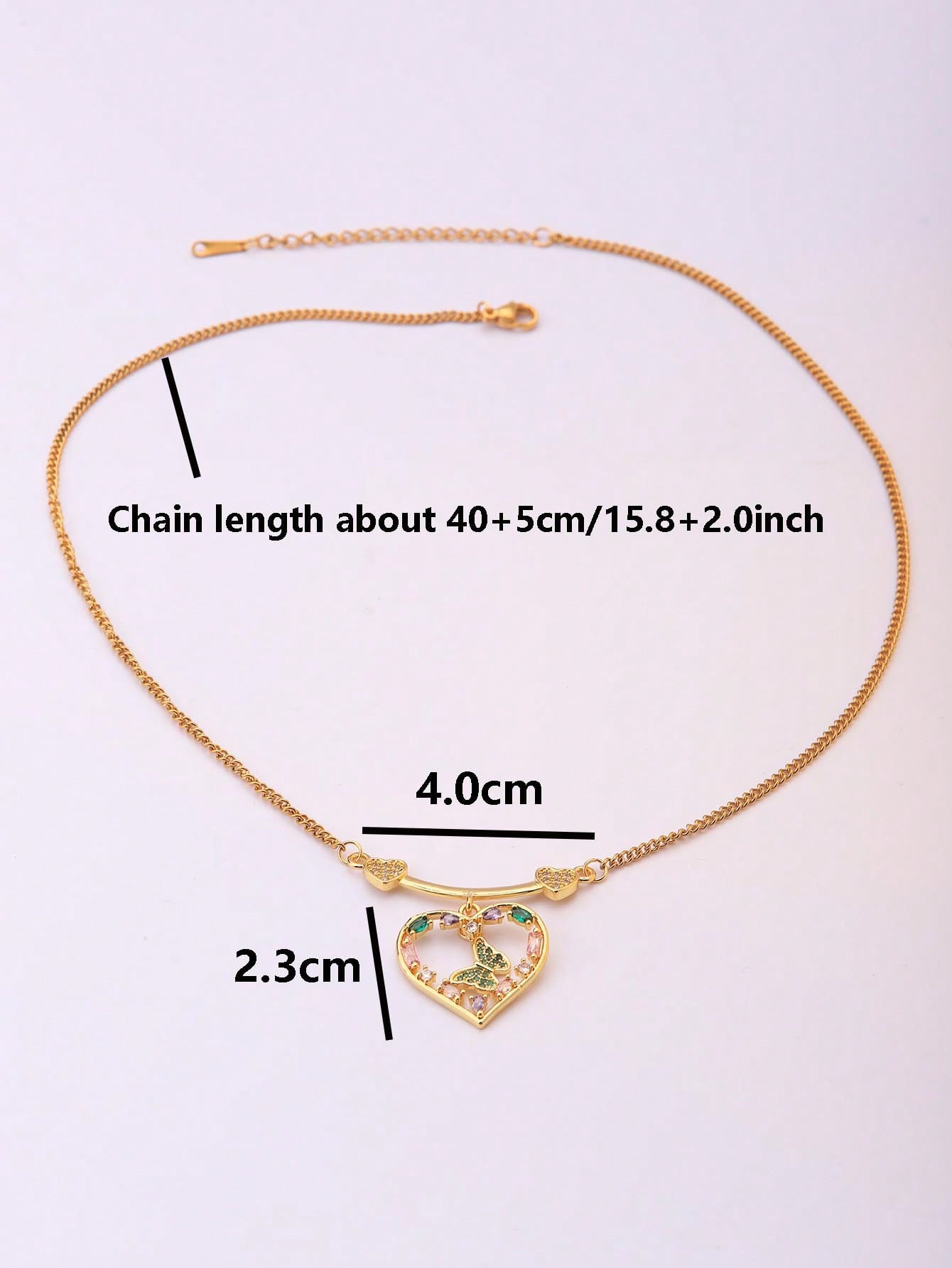 Ig Style Retro Heart Shape Stainless Steel Brass Plating Inlay Artificial Gemstones 18k Gold Plated Charms Pendant Necklace display picture 2