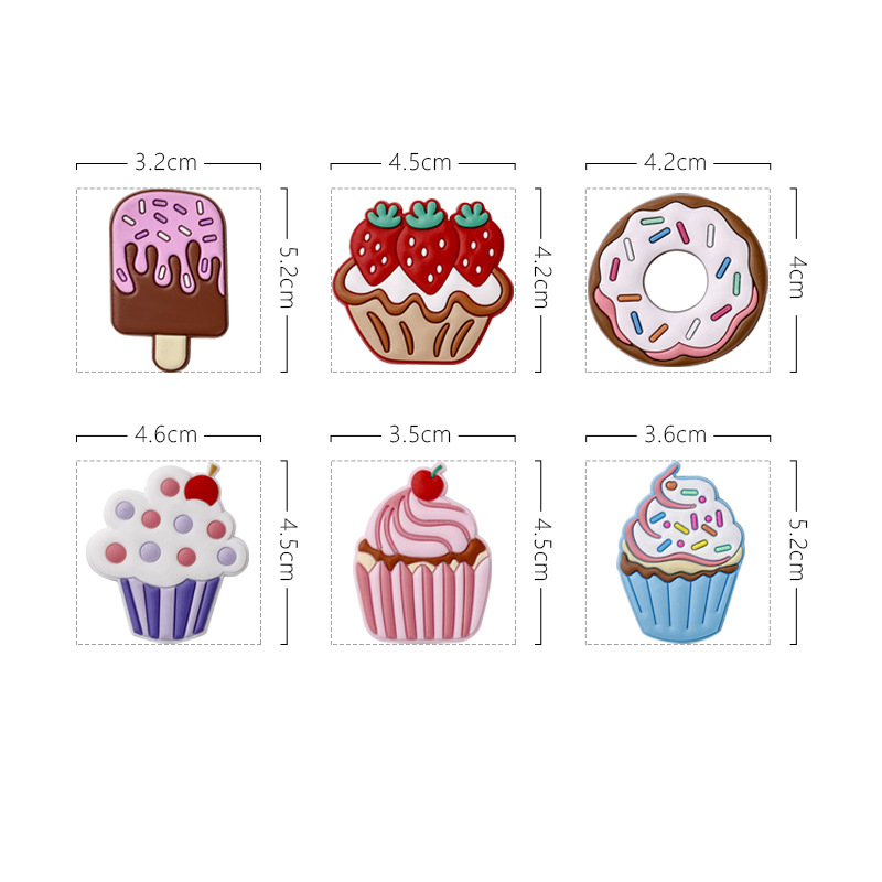 Cute Sweet Classic Style Ice Cream Cake Pvc Stainless Steel Silica Gel Refrigerator Magnet Artificial Decorations display picture 1