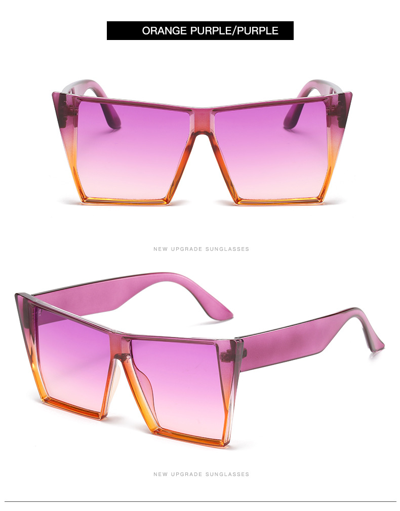 Retro Sweet Color Block Pc Square Full Frame Women's Sunglasses display picture 4