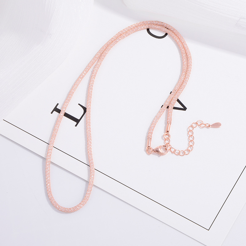 Simple Style Solid Color Sterling Silver Plating Inlay Zircon Rose Gold Plated Necklace display picture 3