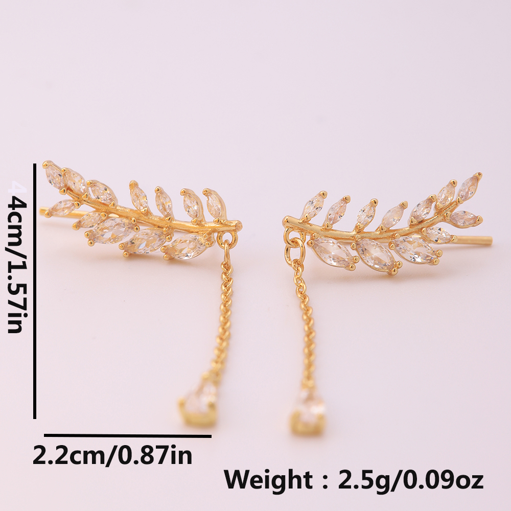 1 Pair Ig Style Streetwear Grain Plating Inlay Brass Zircon 18k Gold Plated Drop Earrings display picture 2