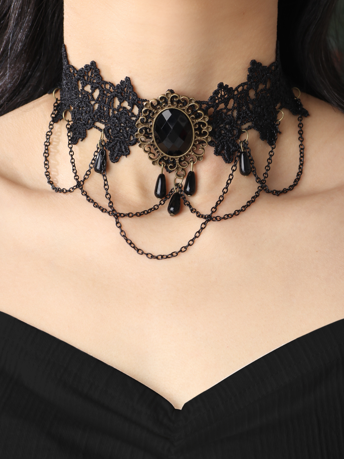 Elegant Sexy Geometric Alloy Lace Women's Choker display picture 2