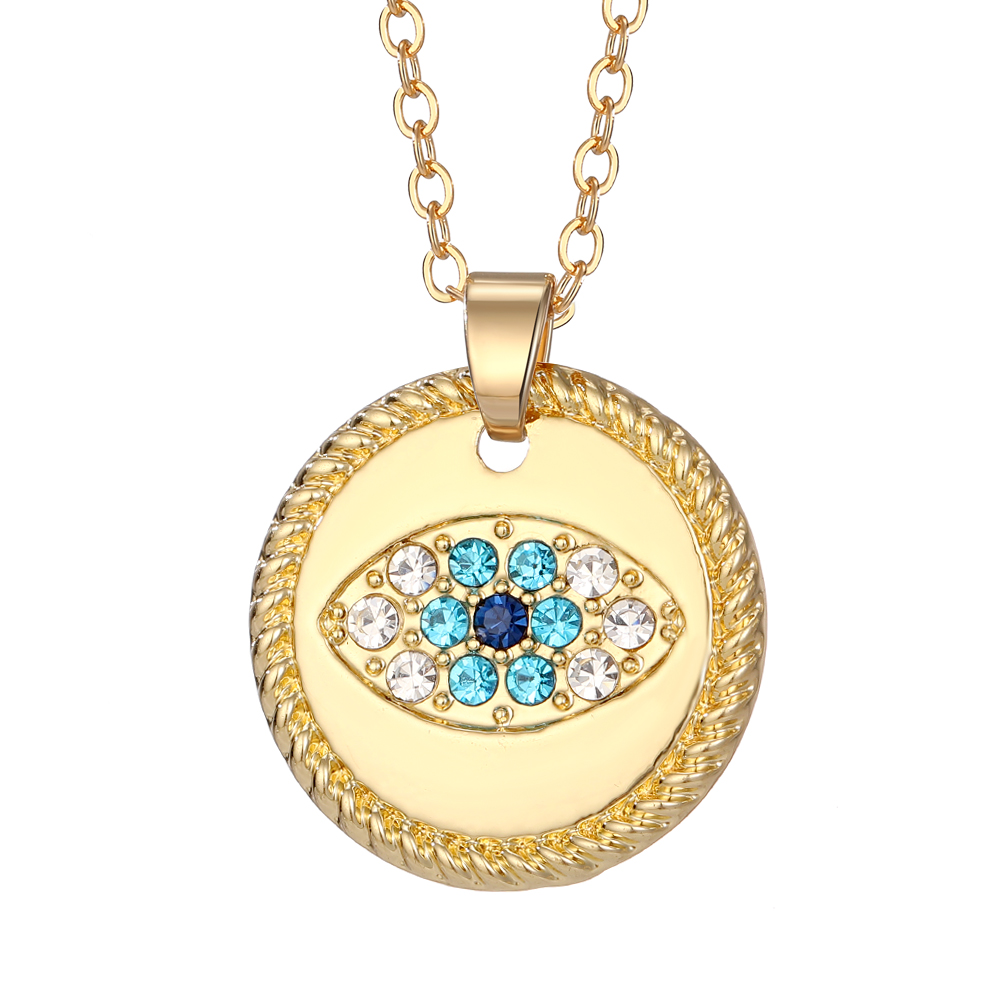 Vintage Style Simple Style Classic Style Devil's Eye Zircon Alloy Wholesale Pendant Necklace display picture 2