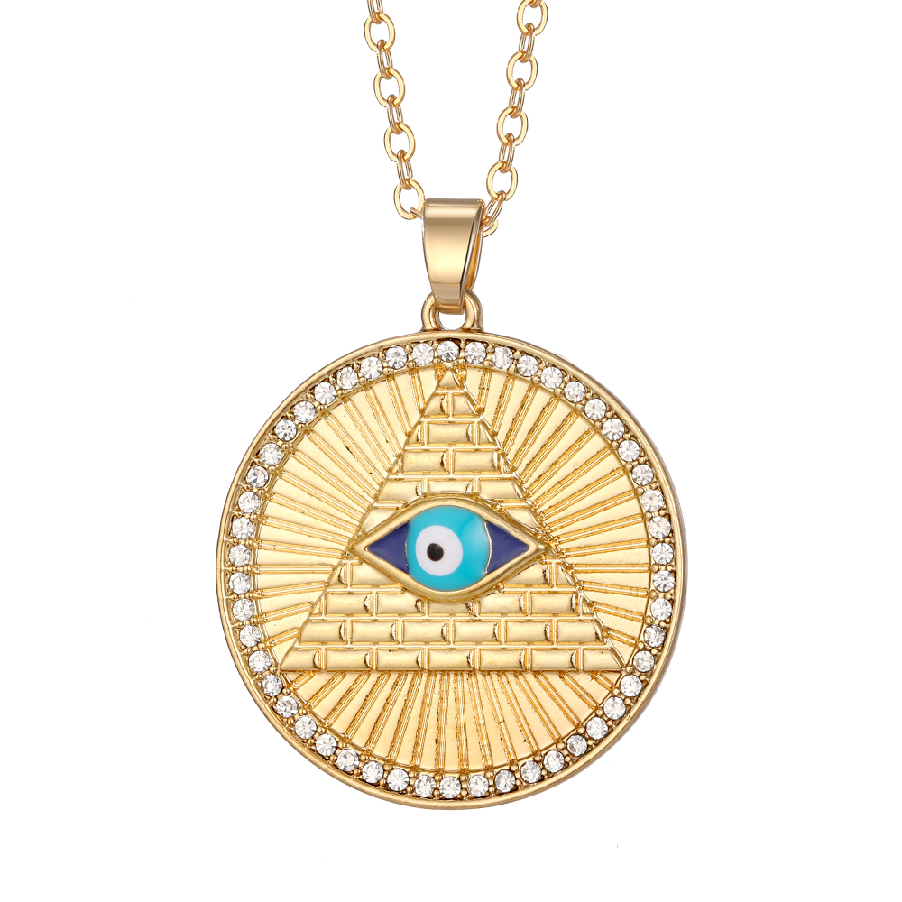 Vintage Style Simple Style Classic Style Devil's Eye Zircon Alloy Wholesale Pendant Necklace display picture 4