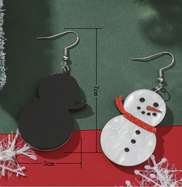 1 Pair Cute Santa Claus Christmas Socks Snowflake Arylic Drop Earrings display picture 9