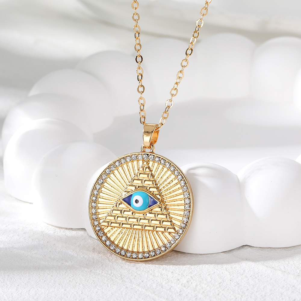 Vintage Style Simple Style Classic Style Devil's Eye Zircon Alloy Wholesale Pendant Necklace display picture 10