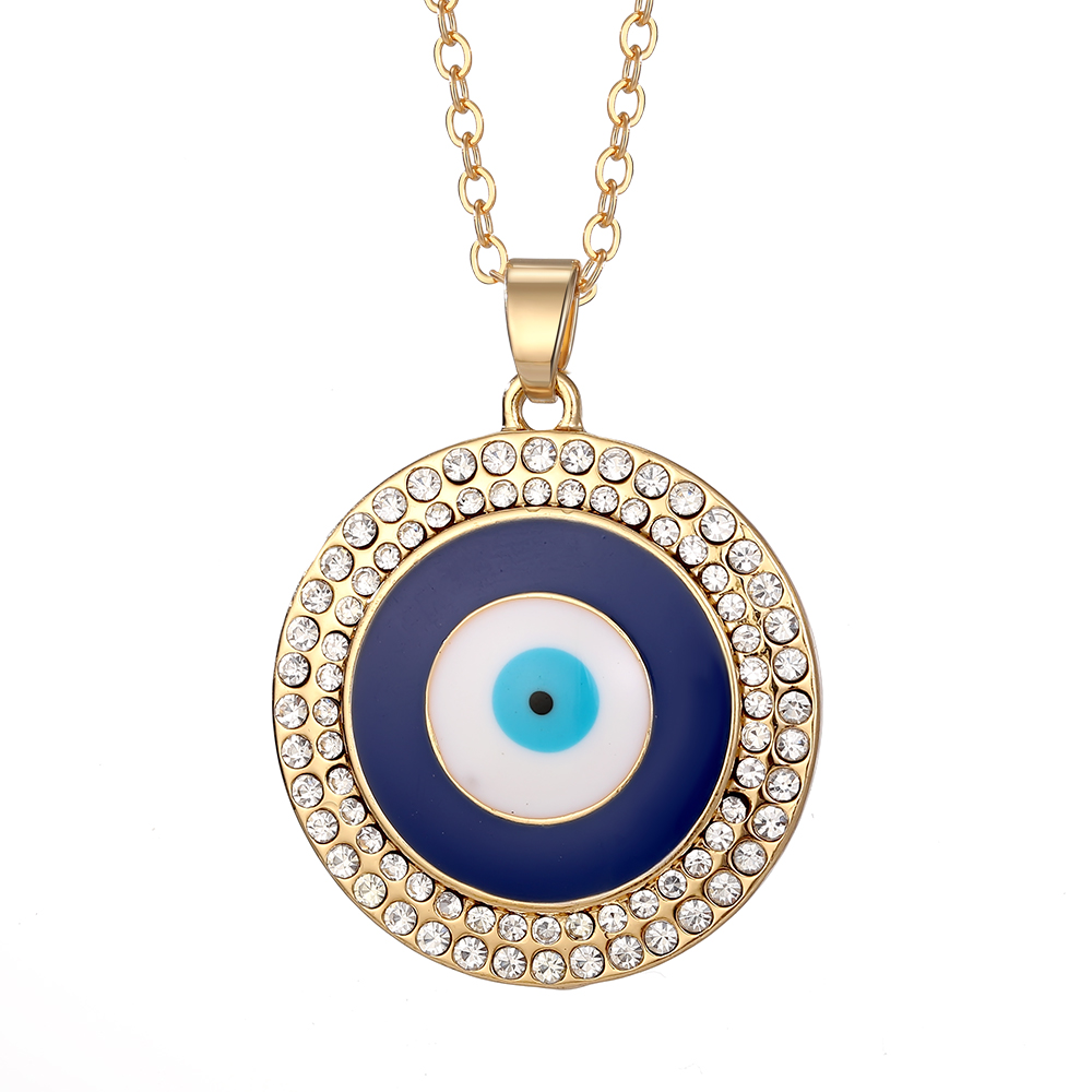 Vintage Style Simple Style Classic Style Devil's Eye Zircon Alloy Wholesale Pendant Necklace display picture 13