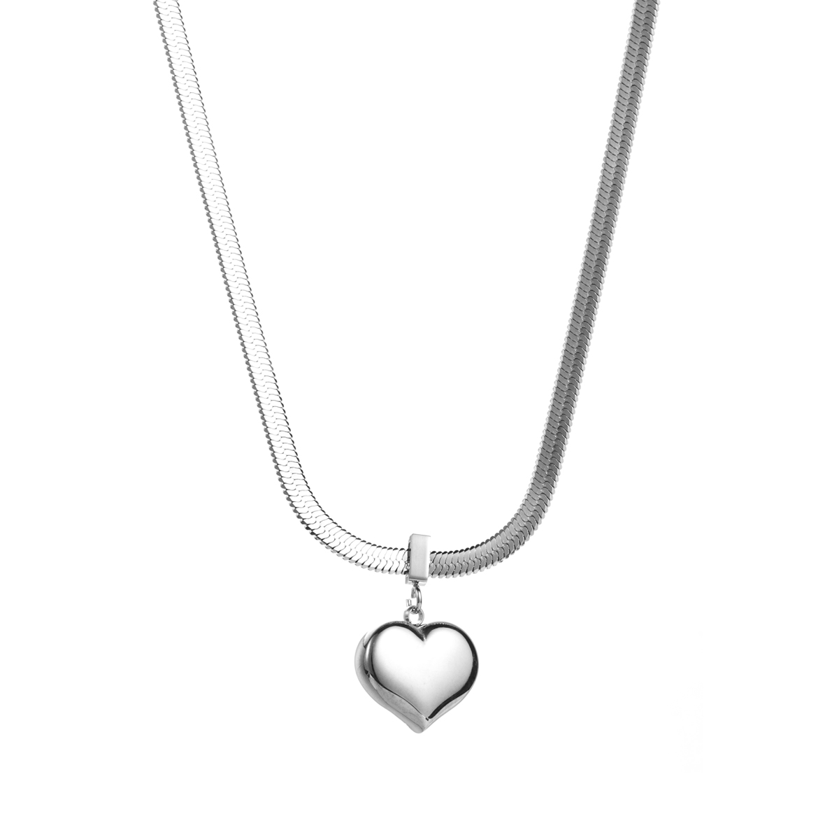 Modern Style Simple Style Solid Color Stainless Steel Pendant Necklace display picture 1