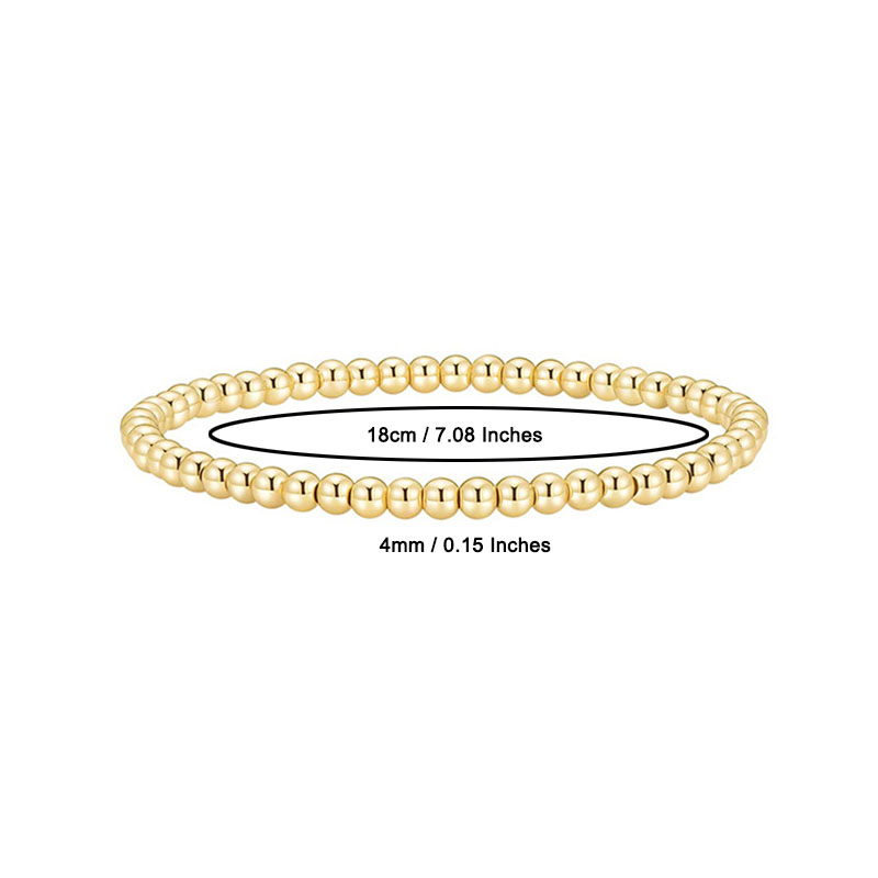 Simple Style Classic Style Round Alloy Beaded Handmade Plating Gold Plated Unisex Bracelets display picture 4