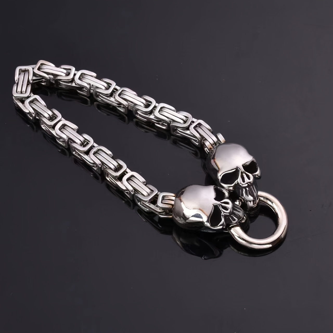 Punk Classic Style Cool Style Skull Stainless Steel Men's Bracelets display picture 4