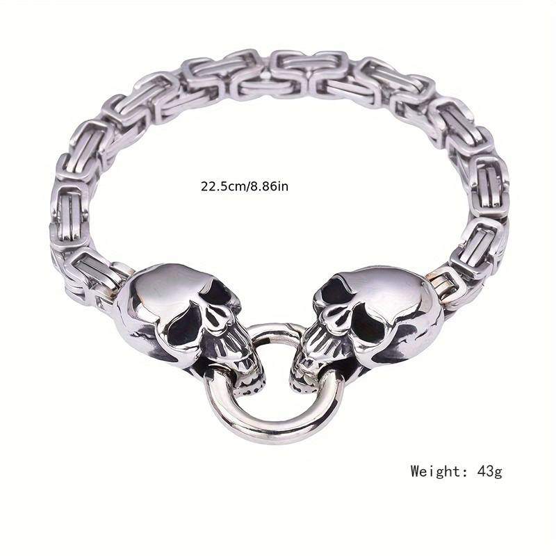 Punk Style Classique Style Cool Crâne Acier Inoxydable Hommes Bracelets display picture 3