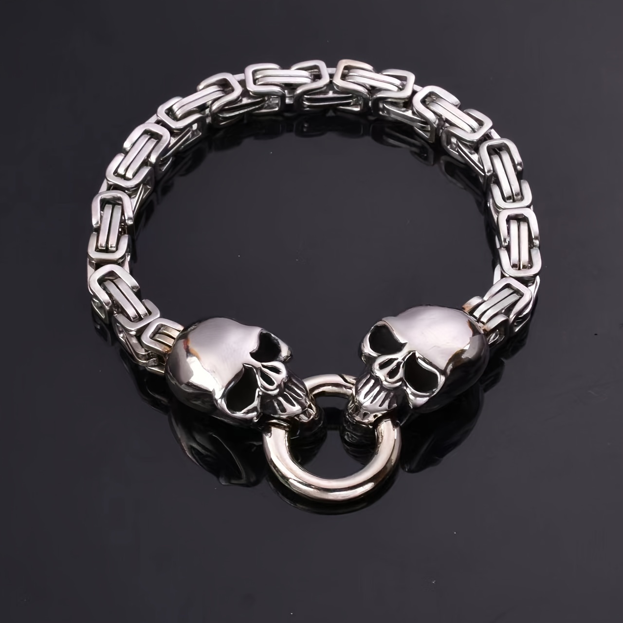 Punk Classic Style Cool Style Skull Stainless Steel Men's Bracelets display picture 2