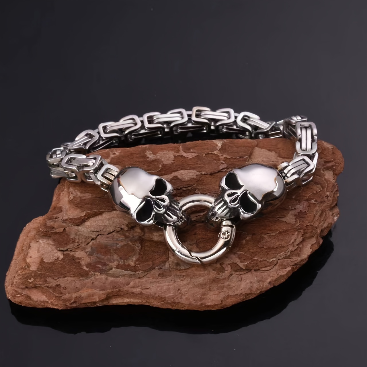Punk Classic Style Cool Style Skull Stainless Steel Men's Bracelets display picture 5