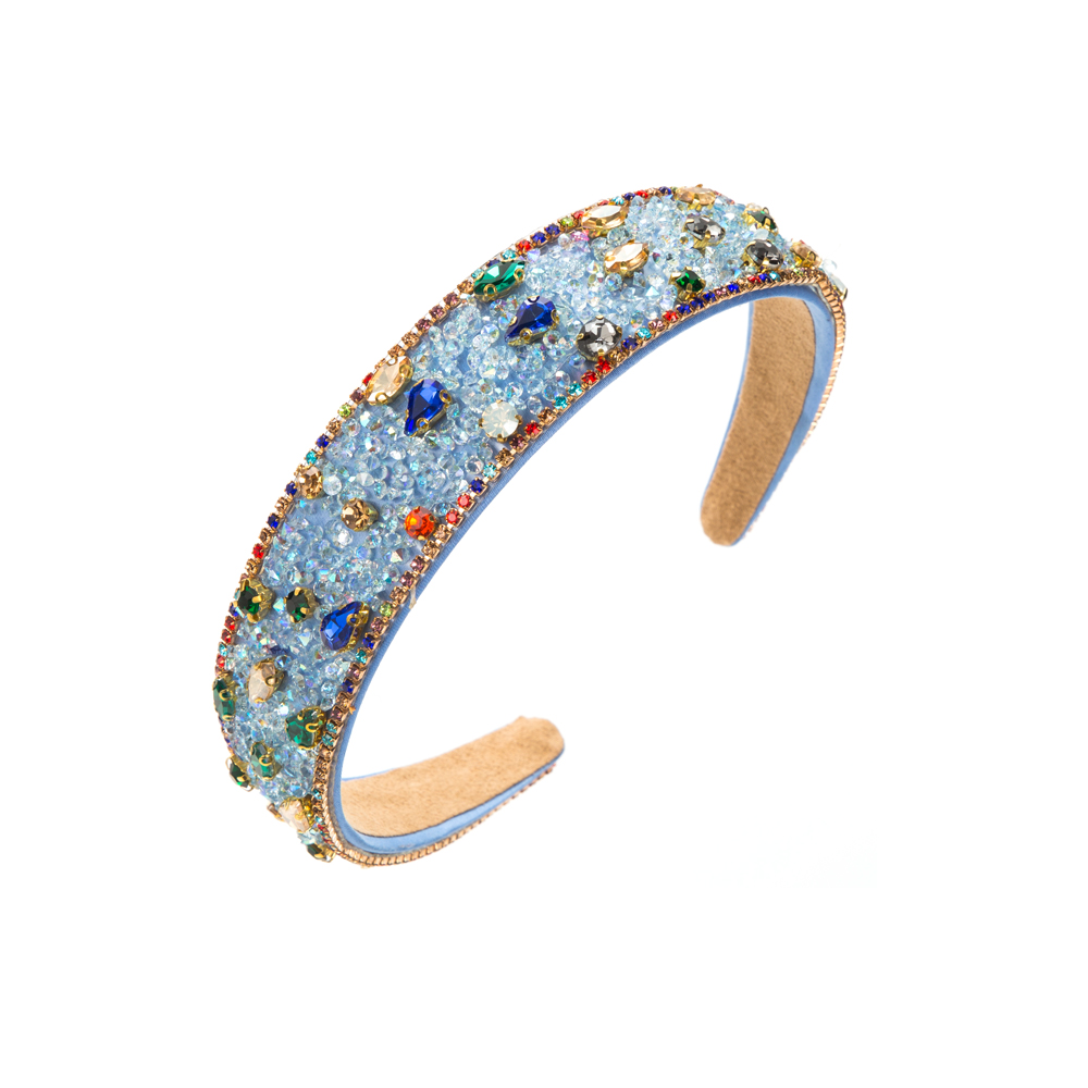 Women's Elegant Color Block Cloth Inlay Rhinestones Hair Band display picture 7