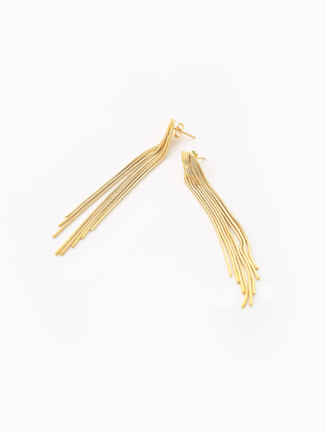 1 Pair Elegant Classic Style Solid Color Tassel Plating Copper 18k Gold Plated Drop Earrings display picture 3