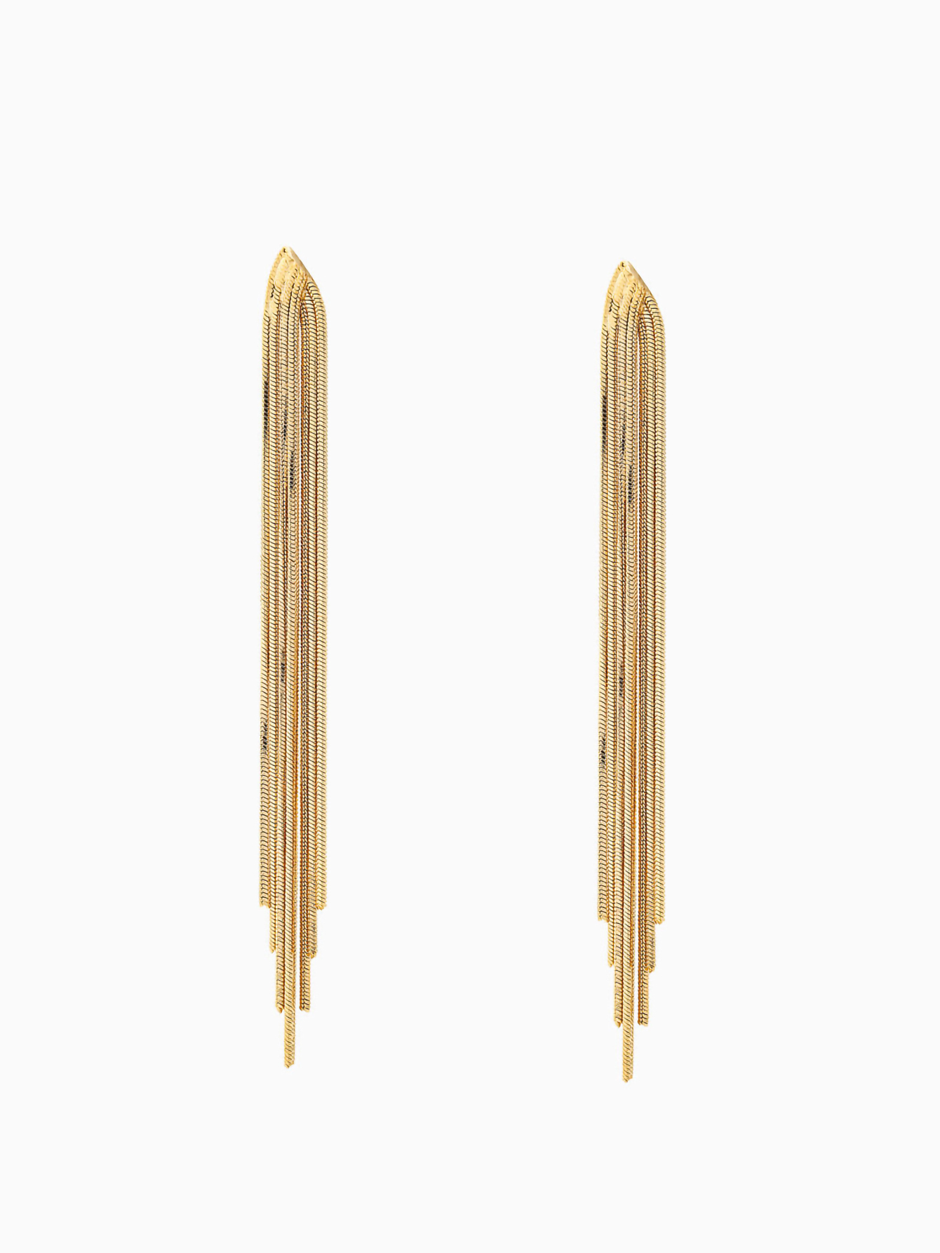 1 Pair Elegant Classic Style Solid Color Tassel Plating Copper 18k Gold Plated Drop Earrings display picture 1