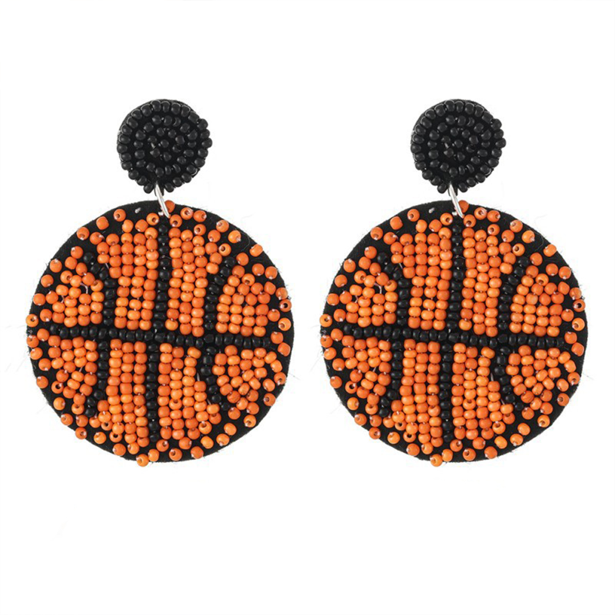 1 Pair Casual Embroidery Sports Basketball Football Plastic Cloth Drop Earrings display picture 7