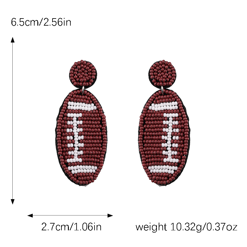 1 Pair Casual Embroidery Sports Basketball Football Plastic Cloth Drop Earrings display picture 1