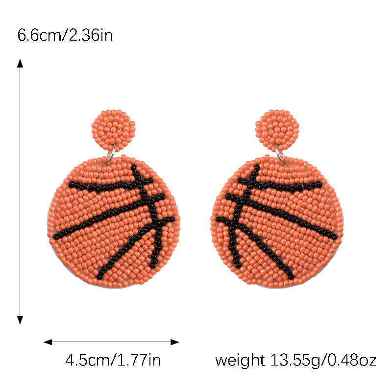 1 Pair Casual Embroidery Sports Basketball Football Plastic Cloth Drop Earrings display picture 2