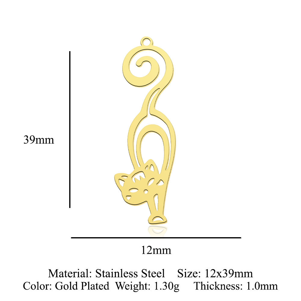Simple Style Cat Snake Frog Stainless Steel Polishing Plating Gold Plated Jewelry Accessories display picture 6