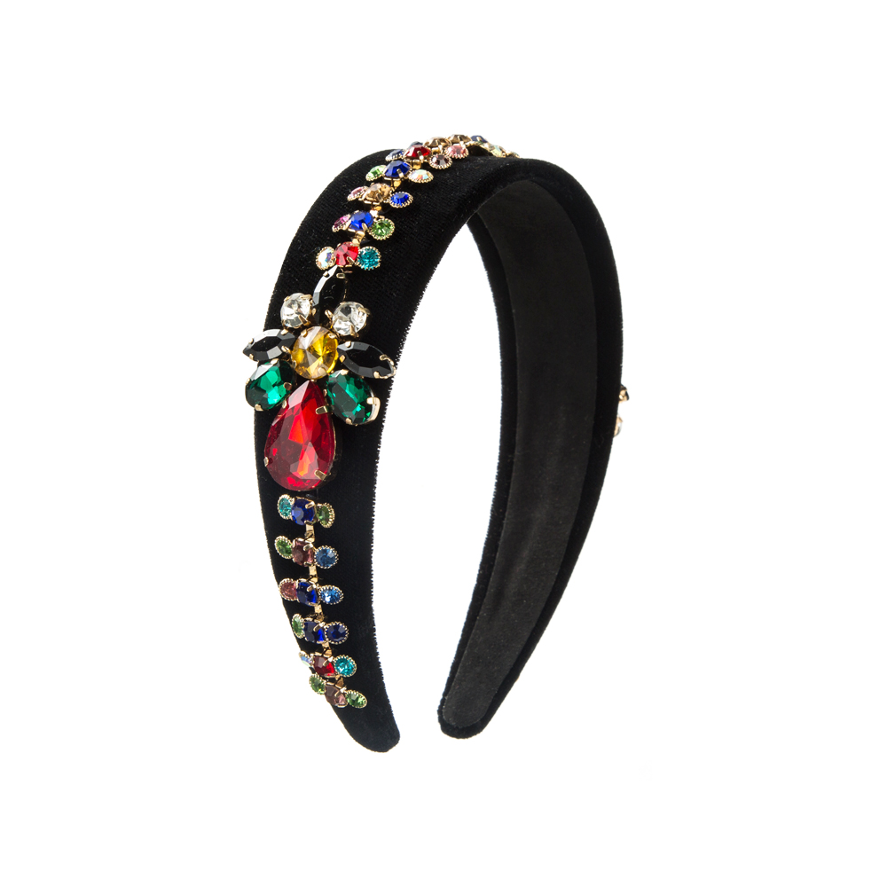 Women's Elegant Luxurious Color Block Cloth Inlay Rhinestones Hair Band display picture 6