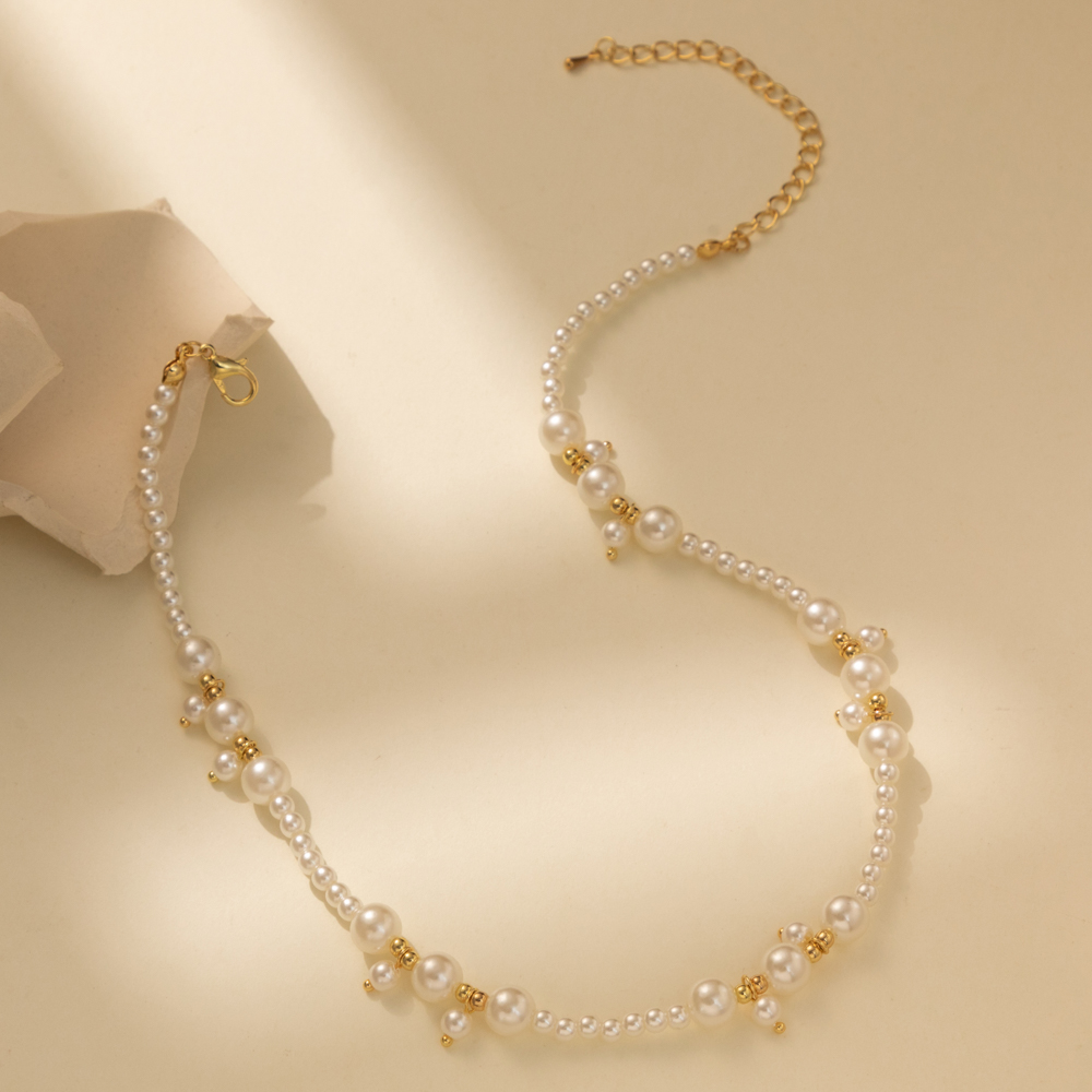 Elegant Dame Einfacher Stil Geometrisch Imitationsperle Perlen Überzug Frau Halskette display picture 1