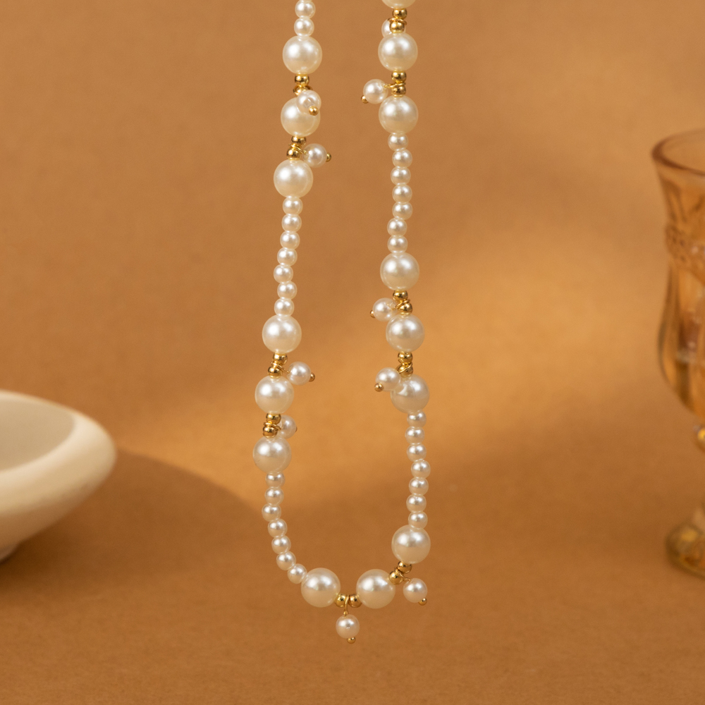 Elegant Dame Einfacher Stil Geometrisch Imitationsperle Perlen Überzug Frau Halskette display picture 2