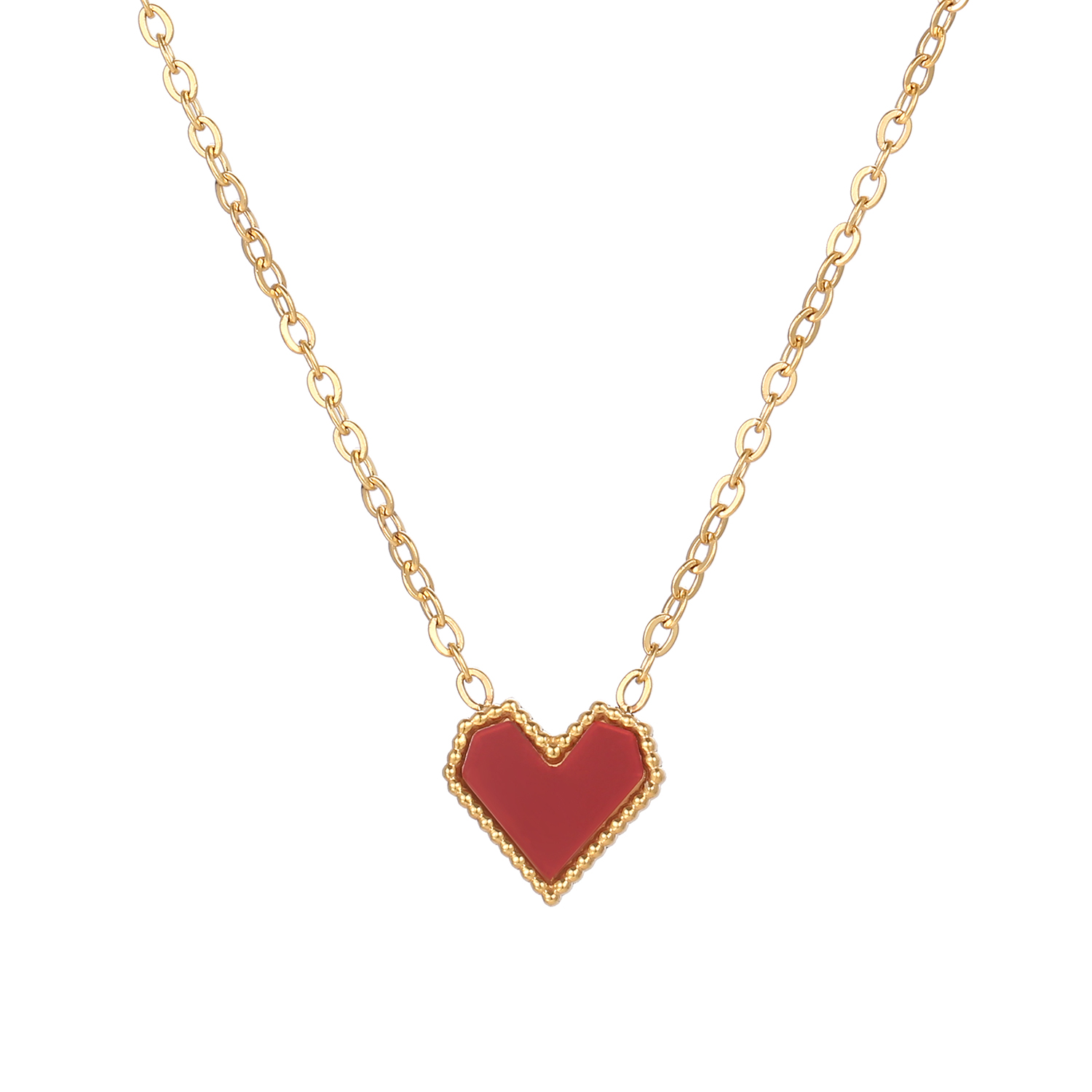 Edelstahl 304 18 Karat Vergoldet Elegant Vintage-Stil Überzug Herzform Halskette Mit Anhänger display picture 1