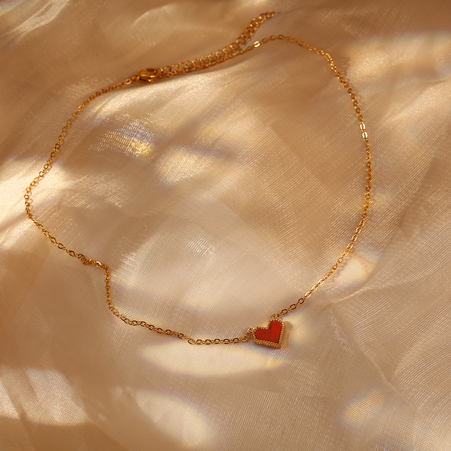 Acero Inoxidable 304 Chapados en oro de 18k Elegante Estilo Vintage Enchapado Forma De Corazón Collar Colgante display picture 4