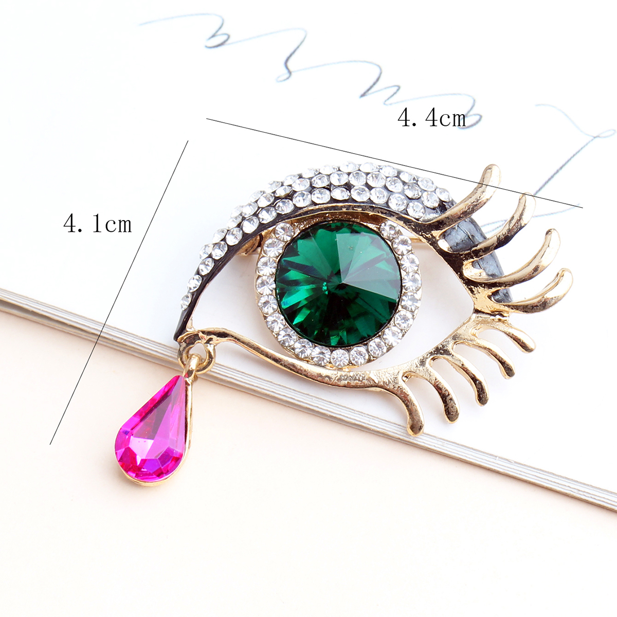 Shiny Eye Alloy Inlay Crystal Rhinestones Unisex Brooches display picture 1