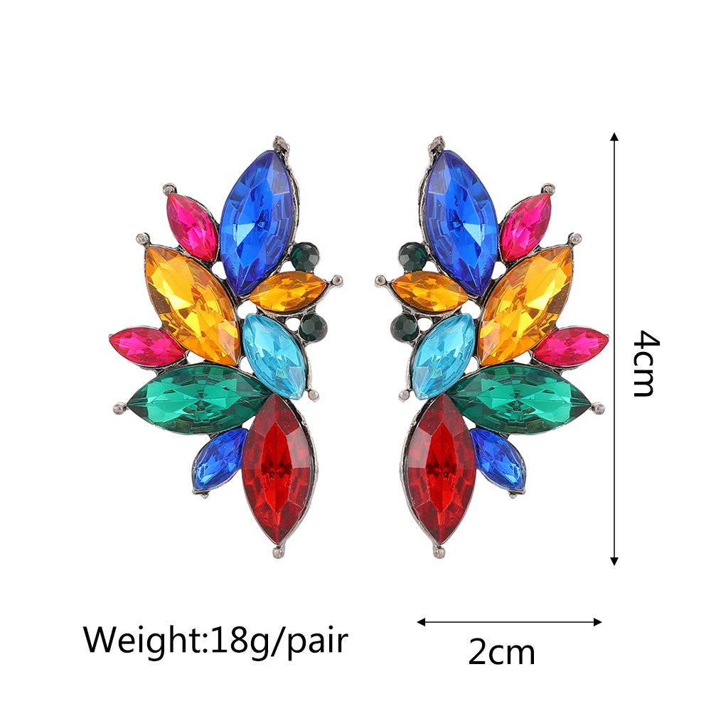 1 Pair Elegant Glam Luxurious Geometric Wings Plating Inlay Zinc Alloy Rhinestones Ear Studs display picture 1