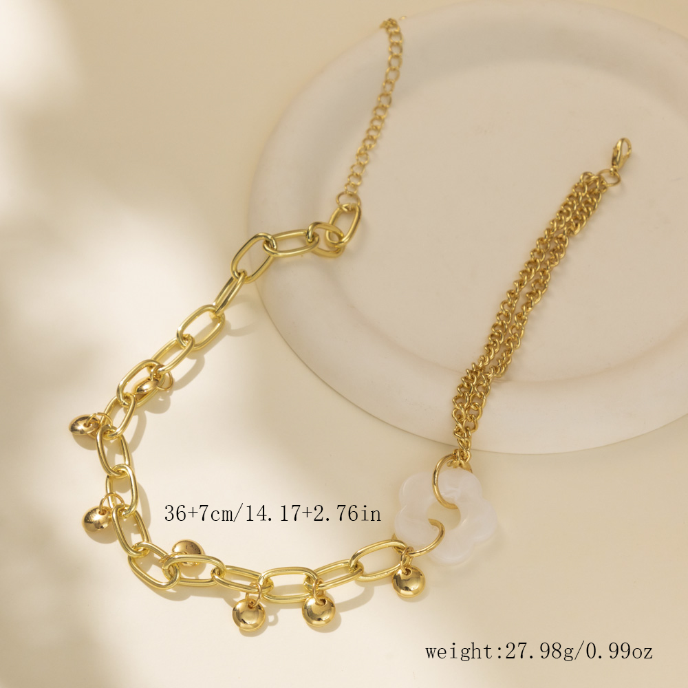 Wholesale Jewelry Casual Classic Style Flower CCB Resin Iron Plating Necklace display picture 6