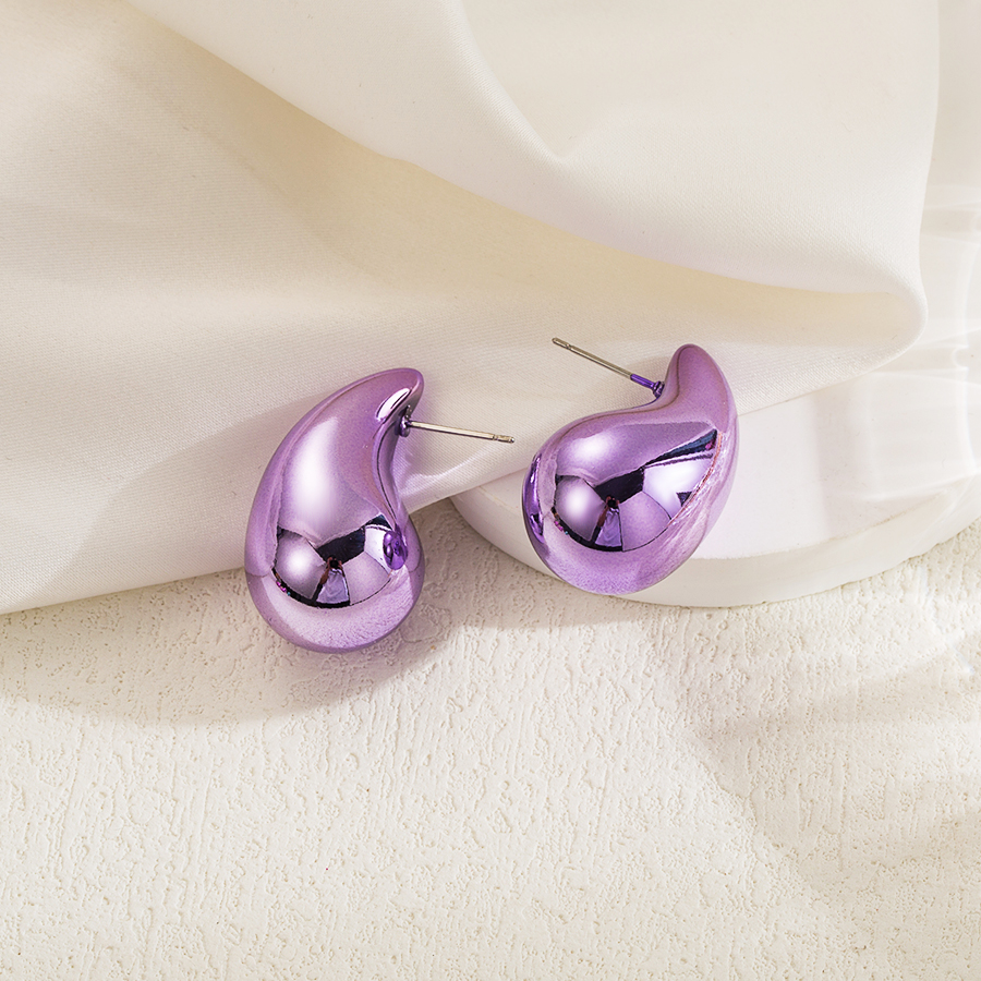 1 Pair Simple Style Water Droplets Spray Paint Stainless Steel Arylic Ear Studs display picture 2