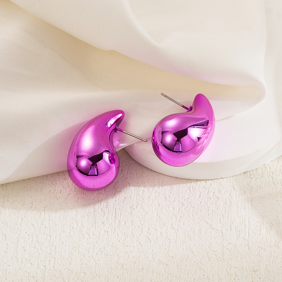 1 Pair Simple Style Water Droplets Spray Paint Stainless Steel Arylic Ear Studs display picture 3