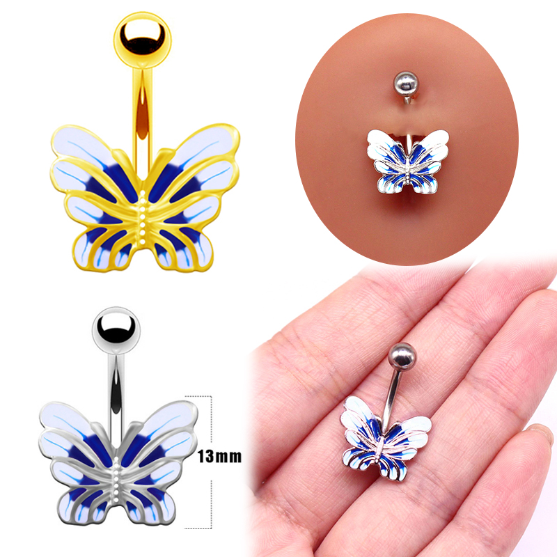 Simple Style Sunflower Heart Shape Butterfly Stainless Steel Alloy Copper Epoxy Flowers Butterfly Rhinestones Copper Zircon White Gold Plated Belly Ring display picture 11