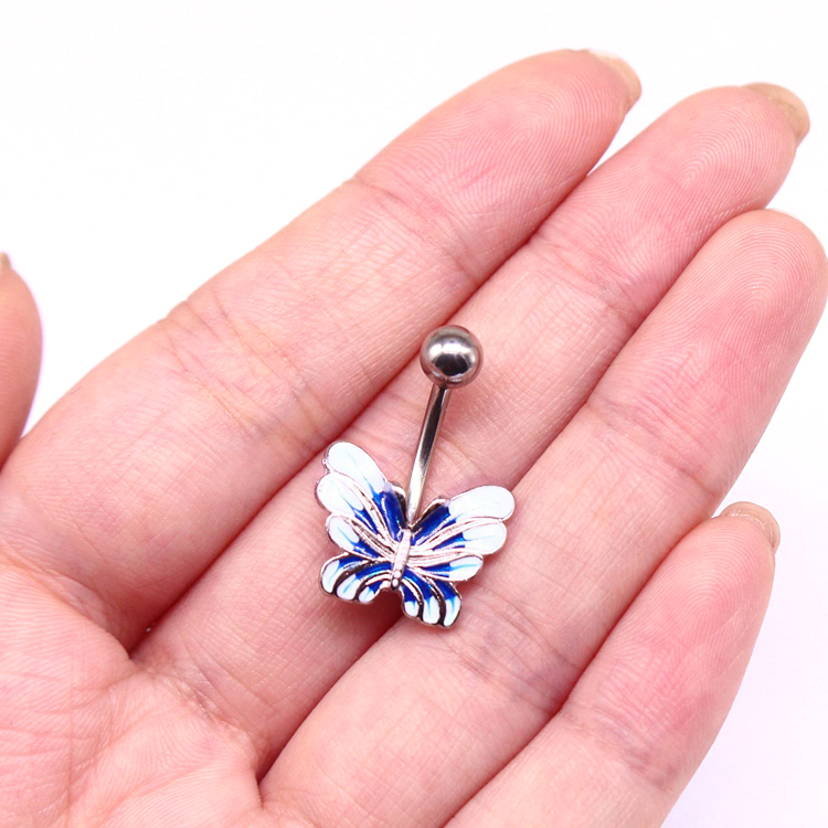Simple Style Sunflower Heart Shape Butterfly Stainless Steel Alloy Copper Epoxy Flowers Butterfly Rhinestones Copper Zircon White Gold Plated Belly Ring display picture 18