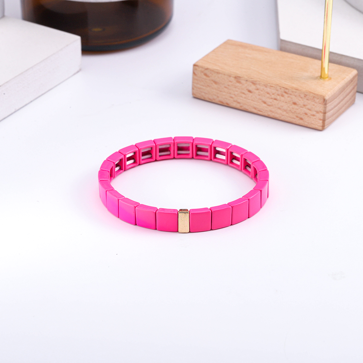 Cute Sweet Square Enamel Women's Bracelets display picture 6