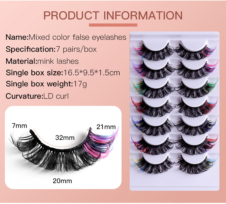 Lady Streetwear Color Block Imitation Mink False Eyelashes 1 Set display picture 8