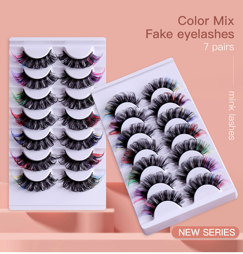 Lady Streetwear Color Block Imitation Mink False Eyelashes 1 Set display picture 10