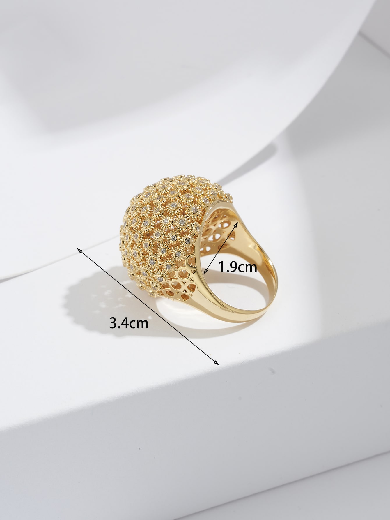 Elegant Retro Flower Copper Plating Inlay Zircon Rings display picture 3