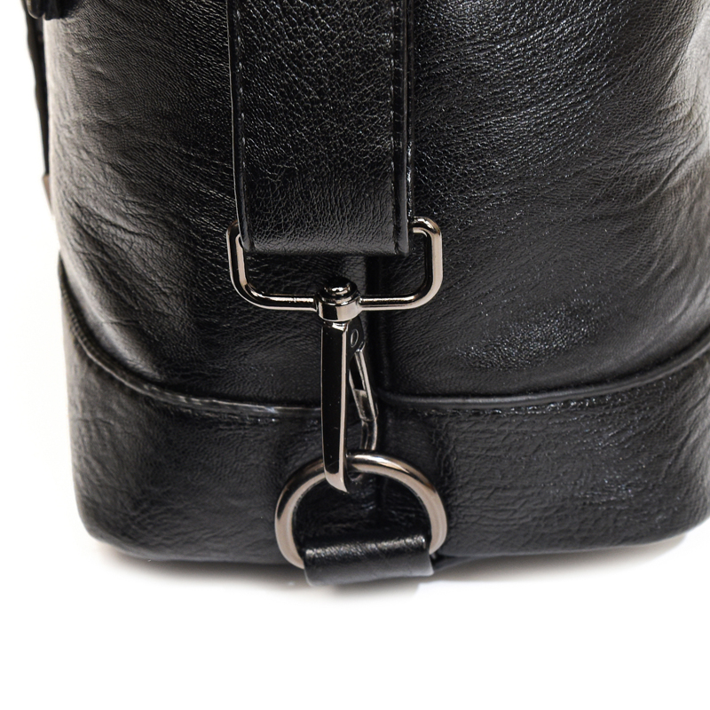 Women's Pu Leather Solid Color Elegant Rivet Bucket Zipper Shoulder Bag display picture 5