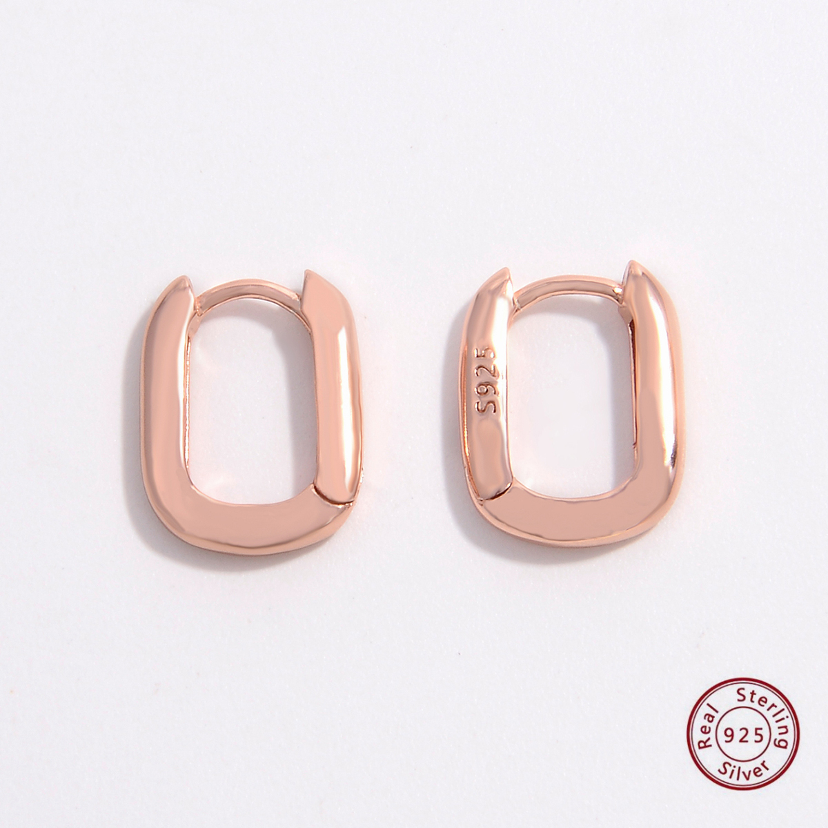1 Pair Simple Style Commute Geometric Plating Sterling Silver 14k Gold Plated Rose Gold Plated White Gold Plated Earrings display picture 1