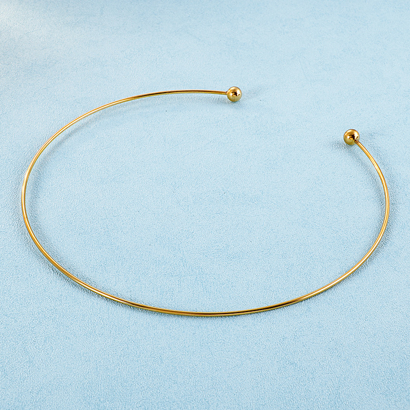 Rostfreier Stahl Titan Stahl 18 Karat Vergoldet Lässig Einfacher Stil Einfarbig Halsband display picture 6