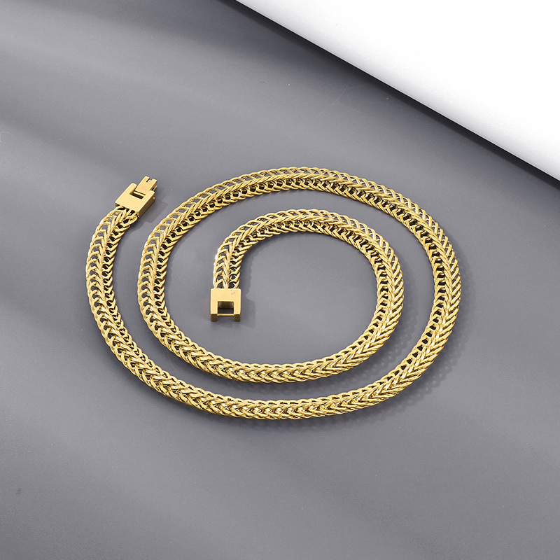 Punk Solid Color Titanium Steel Plating Chain 18K Gold Plated Men's Necklace display picture 8