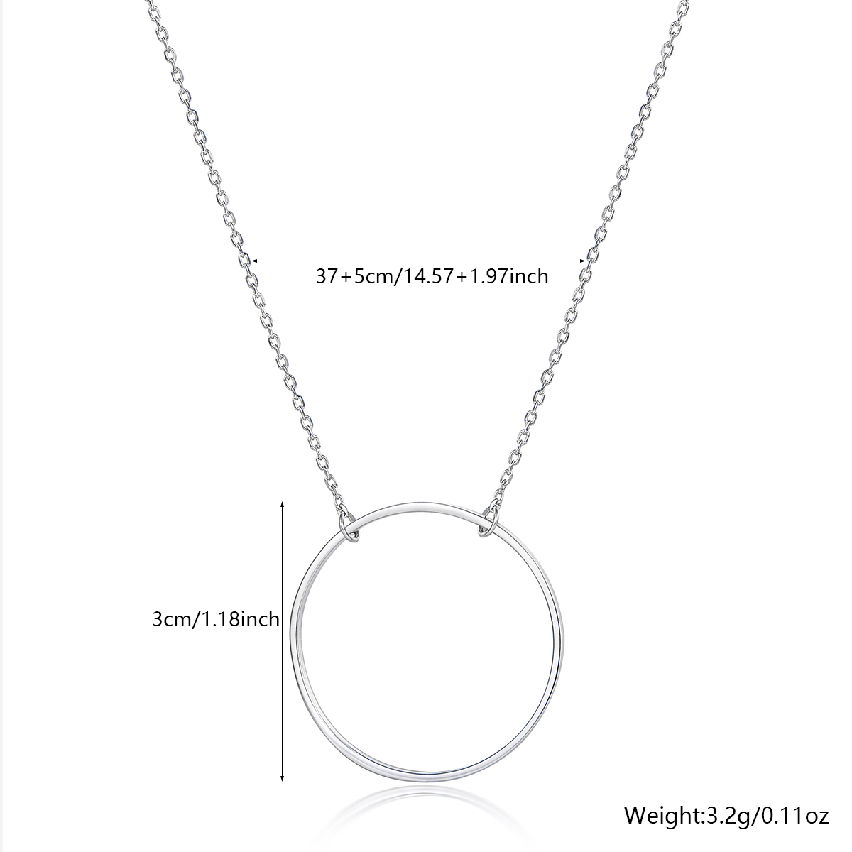 Modern Style Simple Style Round Sterling Silver Plating Inlay Zircon Rhodium Plated Women's Pendant Necklace display picture 4