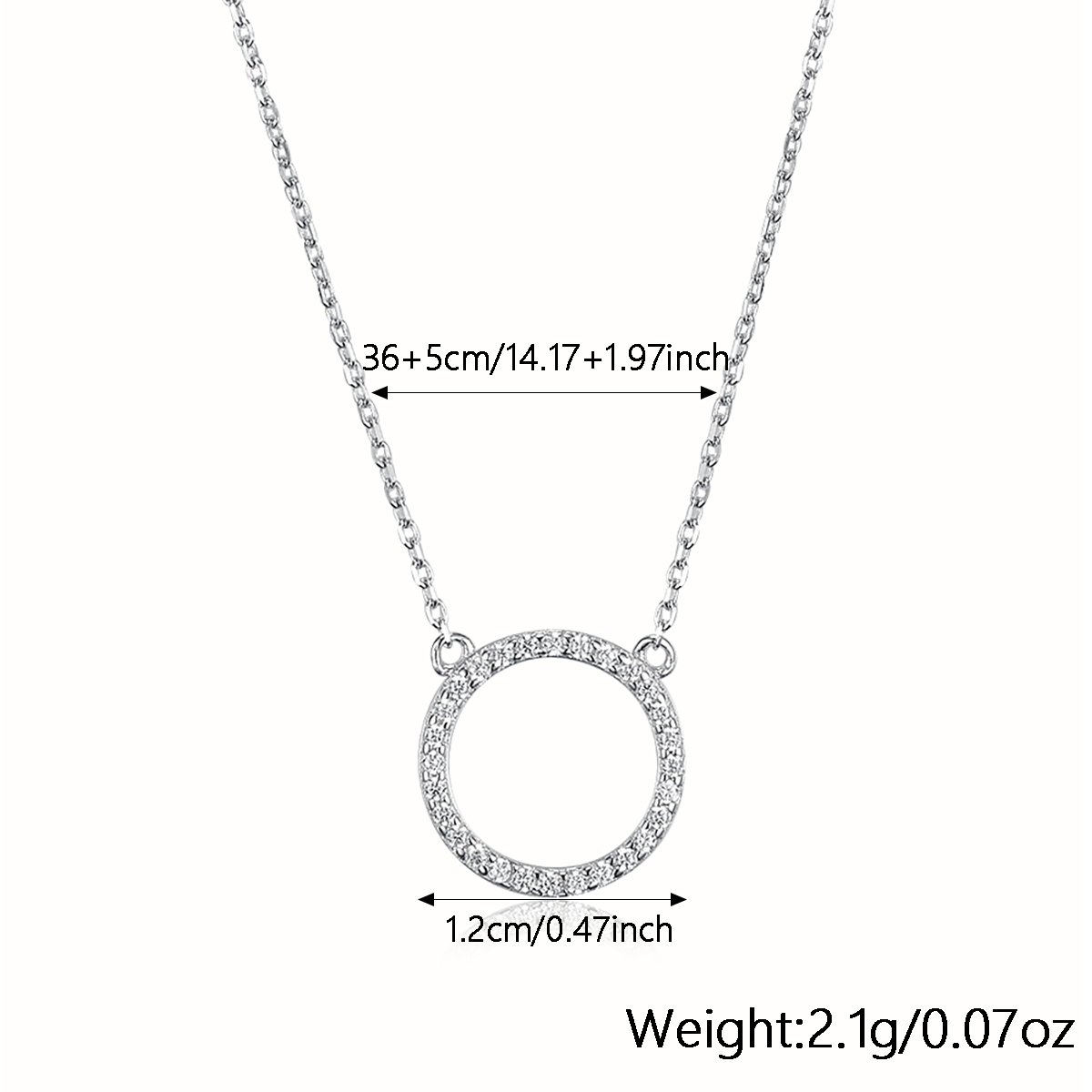 Modern Style Simple Style Round Sterling Silver Plating Inlay Zircon Rhodium Plated Women's Pendant Necklace display picture 11