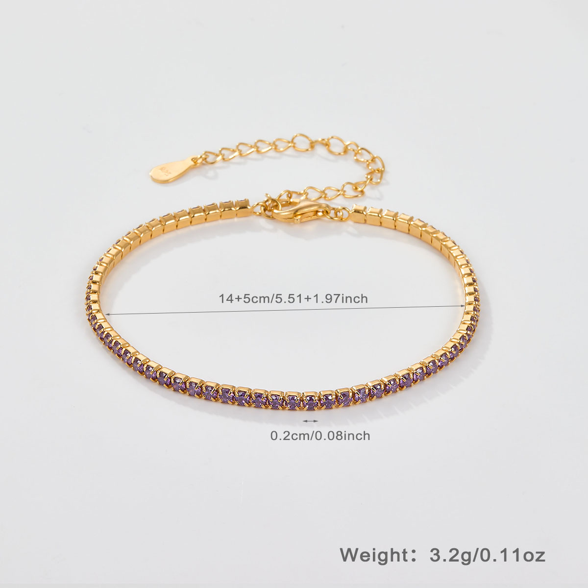 Elegant Glam Solid Color Sterling Silver Plating Inlay Zircon 18k Gold Plated Rhodium Plated Bracelets display picture 14