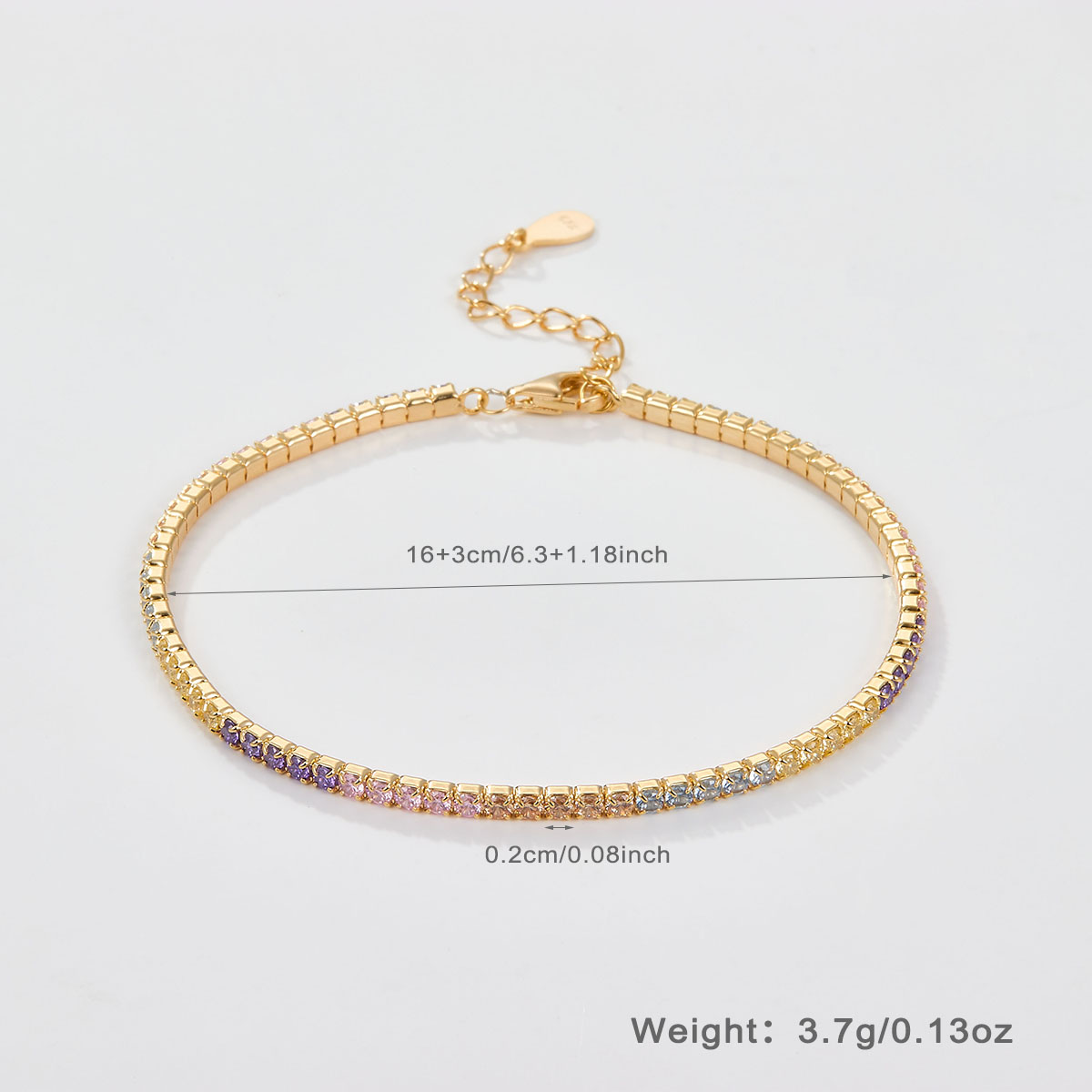 Elegant Glam Solid Color Sterling Silver Plating Inlay Zircon 18k Gold Plated Rhodium Plated Bracelets display picture 18